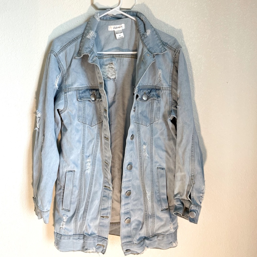 Small revamped, long jean jacket